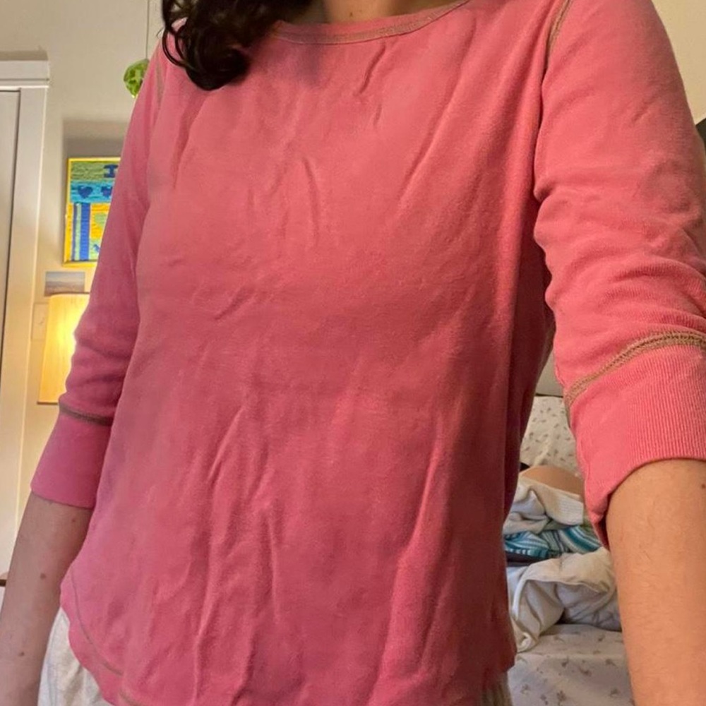 3/4 sleeve pink top🐽💒💋!
